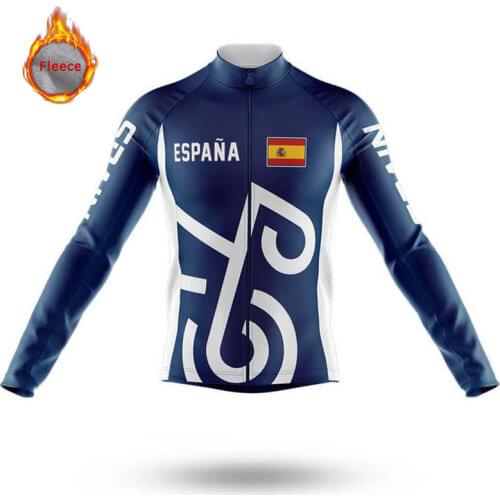 Spain Cycling Clothing 2020 Winter Pro Team Thermal Fleece MTB Bicycle Cycling Jerseys Ropa De Ciclismo Hombre Warm Jacket