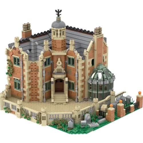 MOC Architecture Series Retro The Haunted Manor House Castle Building Blocks For City Town Bricks Collection Terror For Kid Gift