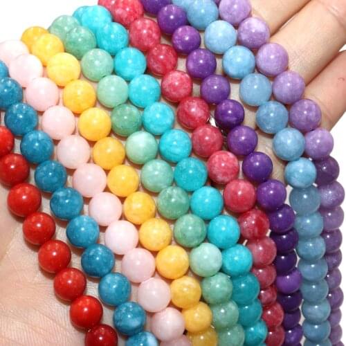 Natural Stone Chalcedony Jades Amazonite Angelite Round Spacer Beads For Jewelry Making 6 8 10 12mm DIY Bracelets Necklace