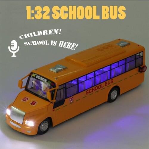 Simulation Inertial School Bus Toys School Car Model Lighting Car Toys for Kids Educational Interactive Toys
