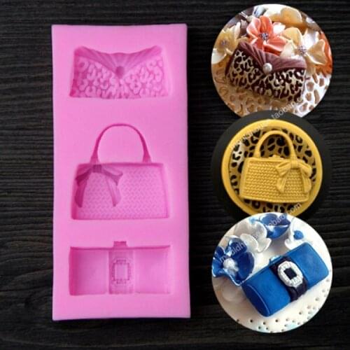 Fashion Bags Fondant Chocolate Mold Silicone Mold Fondant Cake Decoration Molds A597