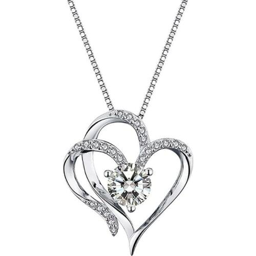 Utimtree Trendy Women Statement Necklaces Silver 925 Sterling Jewelry aaa Cubic Zirconia Wedding Engagement Necklace for Female