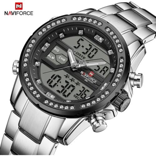 NAVIFORCE 2021 Men Military Sport fashion Wrist Watch Quartz Steel Waterproof Dual Display Male Clock Watches Relogio Masculino