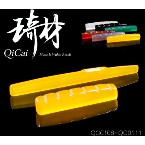 QiCai Jade Stone Guitar Bridge Saddle and Nut Set, 6 Colors Available