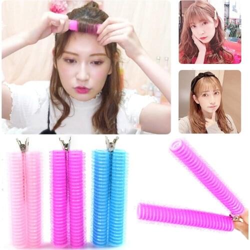 Natural Hair Roots Fluffy Clip Air Bangs Magic Self-Adhesive Hair Roll Curler Clips Styling Tools