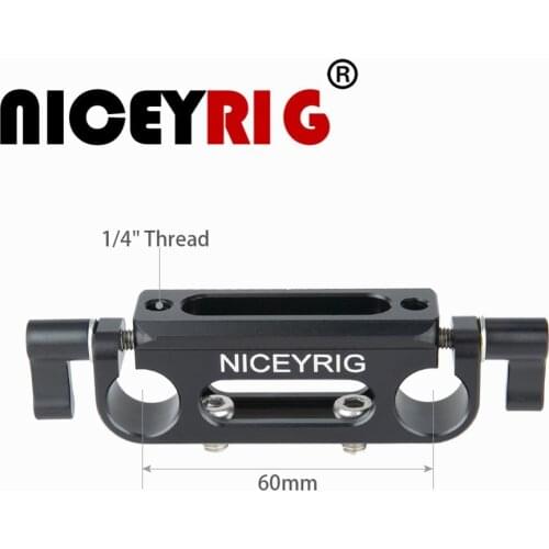 Niceyrig Universal 15mm Nato Dual Rod Clamp Nato Rail With 1/4”-20 Screws For Follower Focus Sunhood
