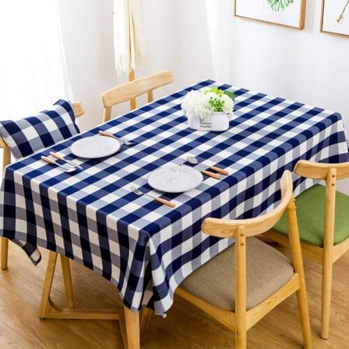 New Waterproof Lattice Holiday Party Table Cover Cloth Plaid Tablecloth Yarn Dyed Plain Tablecloths Home Dining Room Decoration