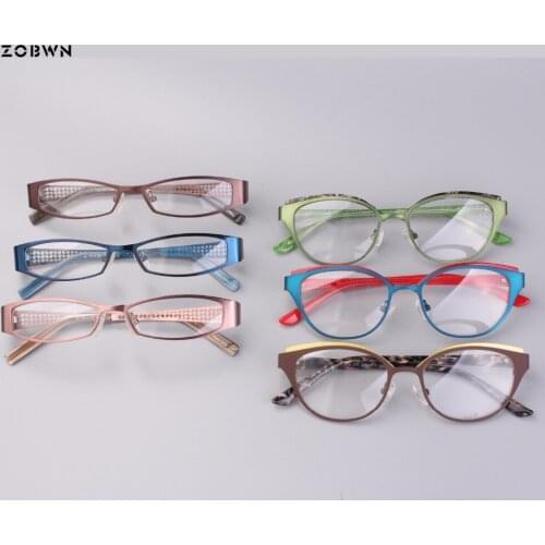 Mix wholesale full rim metal frames Fashion Brand Cat Glasses Frames Eyeglasses Women Men Optical Myopia Frame for reading glass