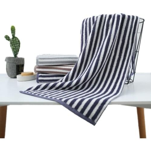 Towel Stripe 35*85CM Cotton Japanese Style Cleaning Facial Towel Household Bathroom Products Super Soft Comfortable Absorbent