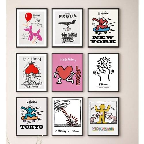 Nordic Poster Canvas Painting Abstract Body Line Vintage Wall Art Prints Keith Love Tokyo Pictures Living Room Decor Frameless