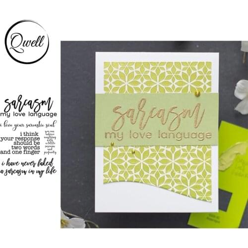 QWELL Words Love Language Sentiment Clear Silicone Stamps Stencil For DIY Scrapbooking Paper Cards Craft Making Template 2020