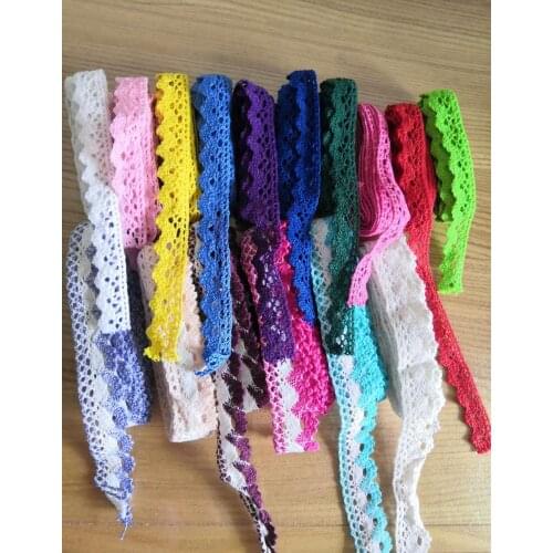 Colorful Cotton Lace Crafting Lace ,DIY Patchwork Knitting Decoration Lace Trimming 1.6cm 2.5cm 2 yard mixed