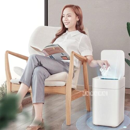 T-1 Intelligent Sensor Trash Can Bathroom Kitchen Smart Trash Can Automatic Packaging Change Bag 15.5L Large Capacity Trash Can