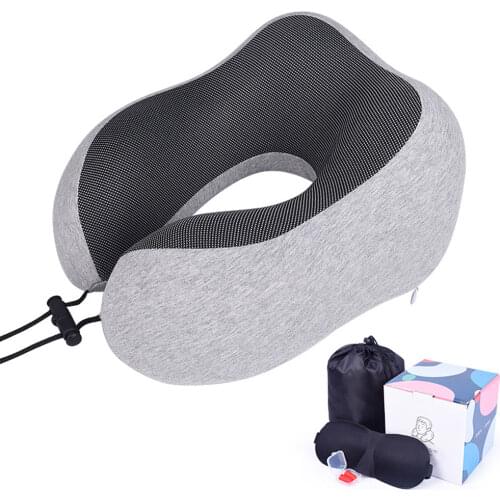 U Shaped Memory Foam Soft Slow Rebound Space Travel Pillow Solid Neck Cervical Healthcare Bedding Office Nap