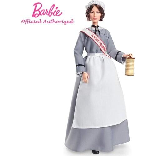 Barbie Inspiring Women Series Florence Nightingale Collectible Doll Nurses Uniform Dress 12-Inch Kid Toys Girl GHT87 Birthday