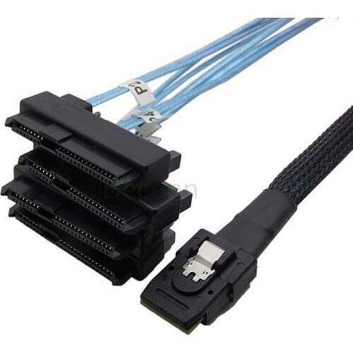 Internal 36 Pin Mini SAS SFF-8087 Host To 4 SFF-8482 Target SAS Hard Disk And SATA Power Cable 100cm
