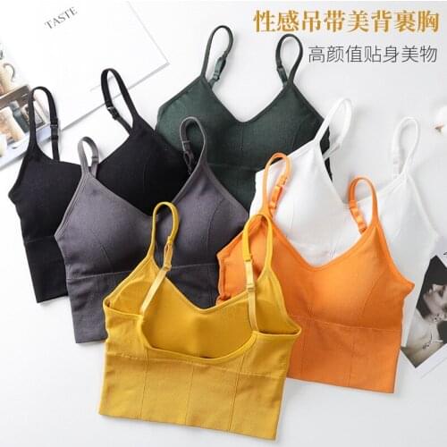 Plus Size Women Bra Seamless Bras For Women Top Tank Tube Top Push Up Bralette Backless Adjust Strap Padded Brassiere Bra