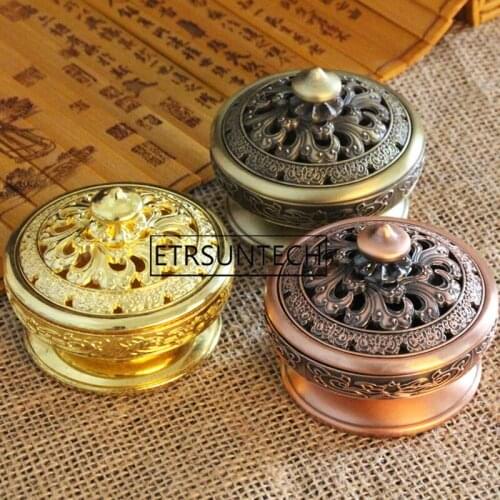 20pcs Metal Incense Burner Creative Retro Alloy Thurible For Buddhist Supplies Incensory Home Decor Gifts Multi Colors