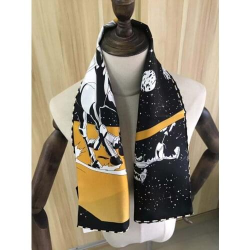 2021 new arrival fashion elegant brand horse design 100% silk scarf 90*90 cm square shawl twill wrap for women lady girl