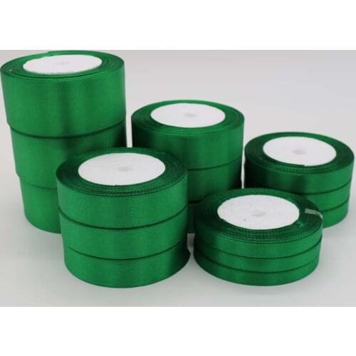 25Yards/Roll Green Silk Satin Ribbon Wedding Party Decoration Gift Wrapping Christmas New Year Apparel Sewing Fabric Ribbons
