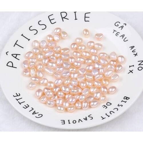 7-8mm High Quality Natural Peach Color Irregular Shape Loose Bead Grade AAA Cultured Freshwater Baroque Pearl For Jewelry Making