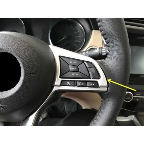 For Nissan Qashqai J11 2018 2019 ABS Matte Interior Steering Wheel Button Cover Trim 2pcs Car Styling Accessories