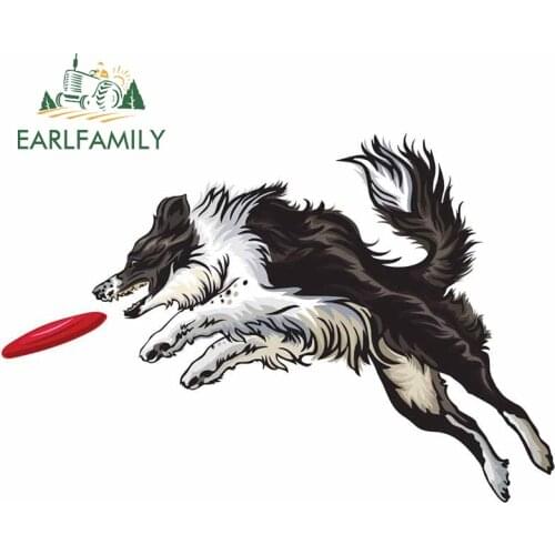 EARLFAMILY 13cm For Border Collie Car Stickers Windshield Decal Waterproof Vinyl Material Personality For JDM SUV RV