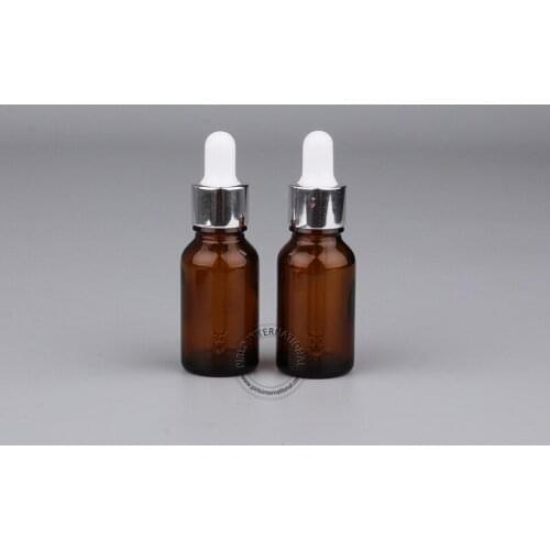 Free Shipping Wholesale 15ml/15cc Amber Essential Oil Bottle 0.5 oz High Quality Glass Dropper Bottle Small Glassware