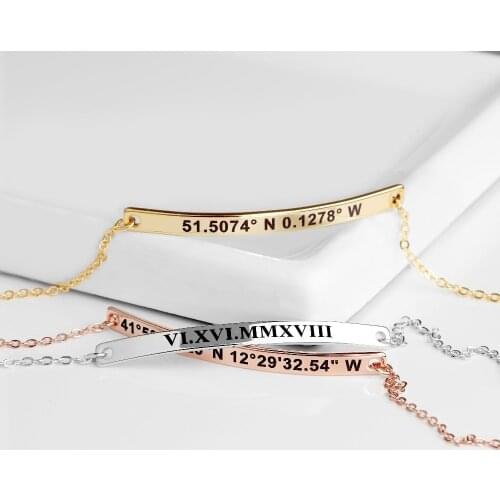 Friendship Bracelet Custom Coordinates Bracelet Engraved Bracelets For Women Personalized Brazalet Femme