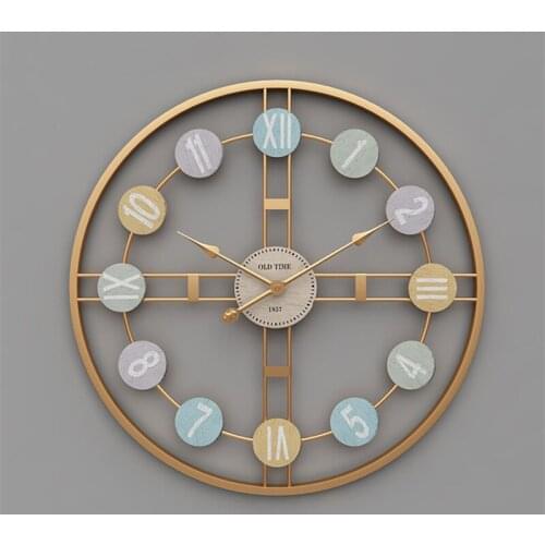 3D Metal Roman Numeral Wall Clock Retro Nordic Decor living room Wall Clock For Bar Cafe Decor Silent Round wall Watch clock