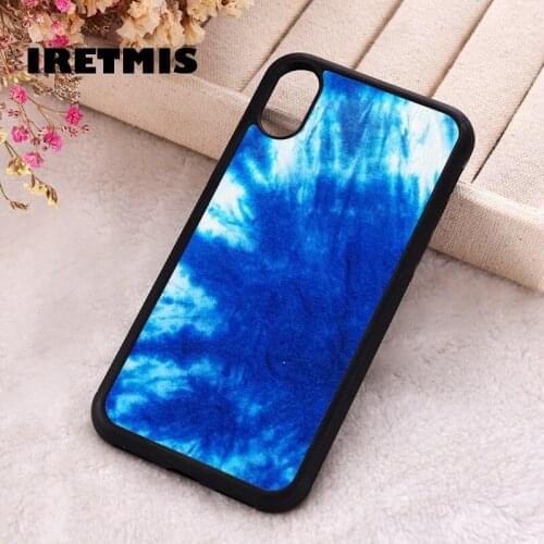 Iretmis 5 5S SE 2020 phone cover cases for iphone 6 6S 7 8 Plus X Xs Max XR 11 12 Mini Pro Soft Silicone TPU Tie Dye Blue