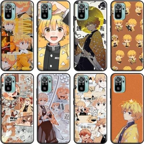 Demon Slayer Agatsuma Zenitsu Case For Xiaomi Redmi Note 10 Pro 8 7 K40 8T 9S 9C 9A 8A 7A 9T Note 9 8 Pro Phone Cover