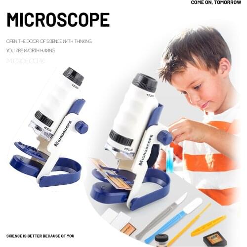 Children Biological Microscope Microscope Kit Toys Home Lab Science Educational Toys For Kids Birthday Gift New