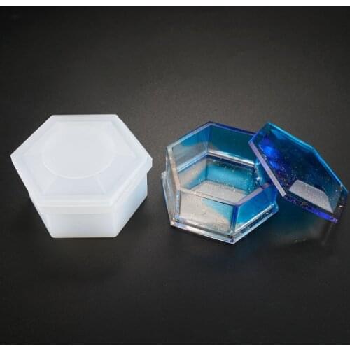 Jewelry Resin Molds DIY Hexagon Storage Box Mold Crystal Epoxy Plum-shaped Silicone Mould For Jewelry Accessories