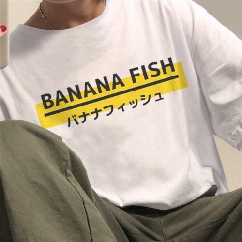 Japanese Anime Banana Fish Women T Shirt Y2k Harajuku Streetwear Loose Tops Sayonara Letter print Short Sleeve Gothic Tees