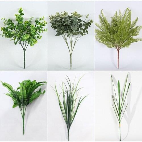 Hot sale 1pc Artificial Green Bamboo Leaves Fake Green Plants Greenery Leaves for wedding Home Hotel Office Party Decoration