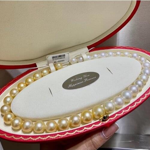 HENGSHENG Faddish 10-13mm Natural Ocean Pearls Mix Color Pearl Necklace For Women Natural Color High Luster Pearl Fine Jewelry