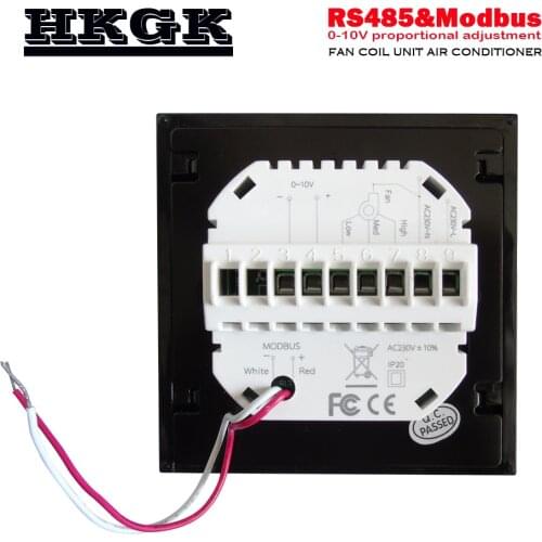 RS485 Proportioneel valve 0-10V signaal control 2Pipe cooling heating Air Conditioning Type fan coil unit thermostat