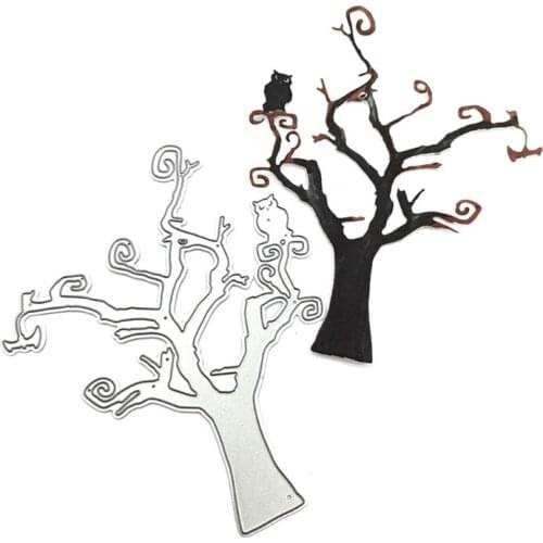 Halloween Tree Metal Cutting Dies Stencil DIY Scrapbooking Album Paper Card Template Mold Embossing Craft Decoration