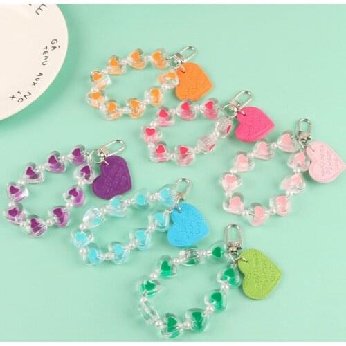 Cute Korea love heart charms Keychain for wireless Earphone Pendant Accessories key Chain for AirPods/AirTag bag Keyring