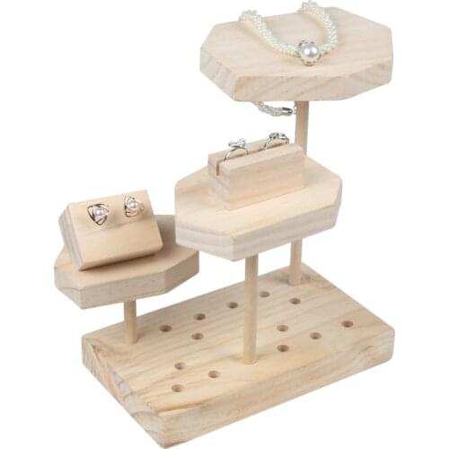 New Solid Wood Jewelry Display Stand Wood Jewelry Display Holder Pendant, Necklace, Earrings, Bracelets, Bangle Display Rack