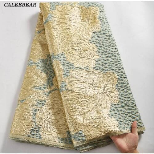 Latest African Brocade Lace Fabric 2021 High Quality French Jacquard Lace Fabric Embroidery Gilded Laces For Wedding Dress S2109