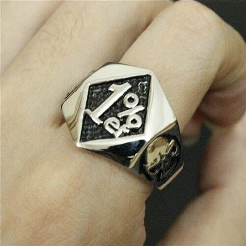 New Arrival Ghost Skull 1% Biker Ring 316L Stainless Steel Cool Men Boy Popular Cool Man Ring