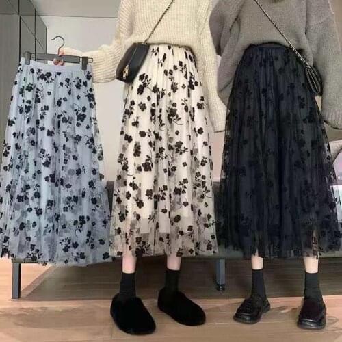 Charming Women Skirts 2021 Fine Workmanship Floral Pattern Pleated A-line Skirt for Summer for Outdoor