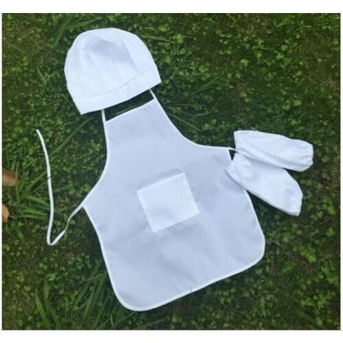 Wholesale Dropshipping Kids Drawing Cooking/Baking Game Deluxe Kitchen Chef Costume Girl/Boy Chef Apron Sets for 4-13years old