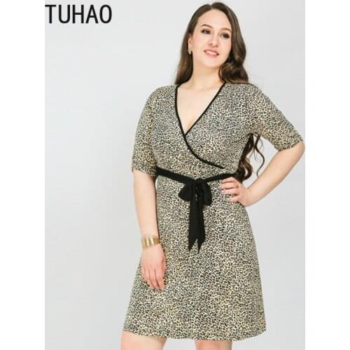 TUHAO Leopard Dresses Woman Party Night Club Dress Summer Plus Size 8XL 7XL 6XL Runway Womens Print Elegant Dress 3XL LZ22