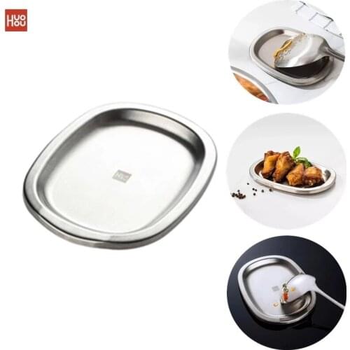 Huohou 304 Stainless Steel Spoon Pad Safe Durable Anti-corrosion Mat Non-slip Cutlery Container Easy To Clean For Food Kitchen