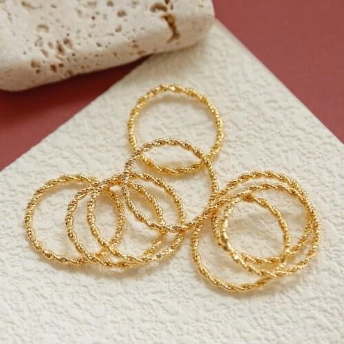 Retro exquisite twist closed loop gold-plated color-preserving earrings DIY accessories jewelry materials