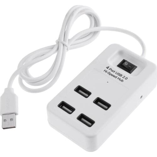 External USB Hub DC 5V USB2.0 120cm Length High Speed 4 Port Power On/Off Switch HUB for PC Laptop Notebook