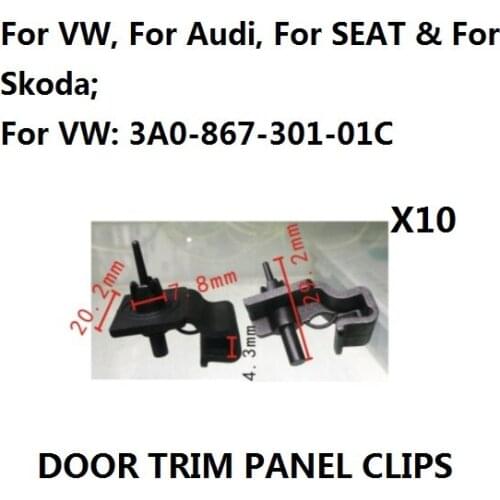 X10 Pieces For VW Corrado Golf Jetta Passat G60 VR6 8V 16V Lower Door Panel Card Clip 3A0 867 301 01C New